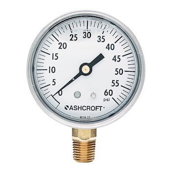 Calibre comercial de 1000 psi Ashcroft con esfera de 2-1/2 pulgadas y conexión inferior robusta