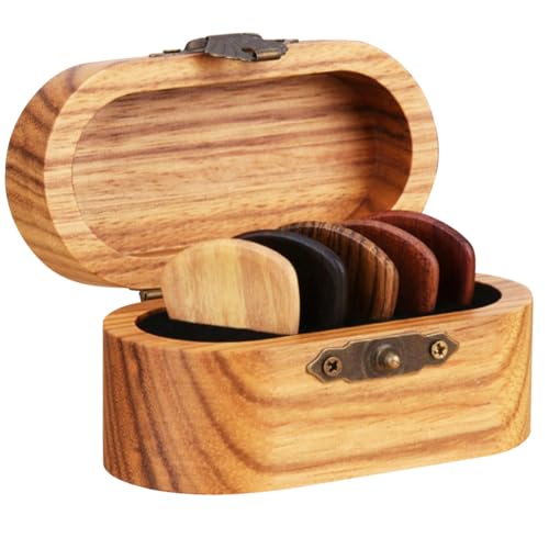 Boîte plectres bois organisateur compact pour médiators basse