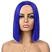 Tereshar Dark Blue Bob Wigs for Women Girls Costume Heat Resistant Synthetic Hair Women's Costume Wigs Cute Middle Part Fashion Colored Bob Wigs for Fun Cosplay Halloween Party(12inch)