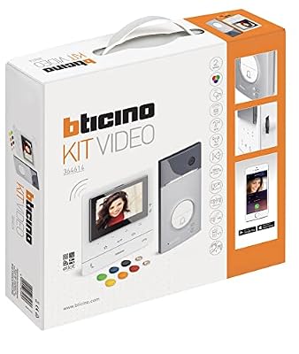 Bticino 364614 Class 100X Video Door Kit Combined With 5 Inch Screen, Access Control With Badge And Induction Loop, White