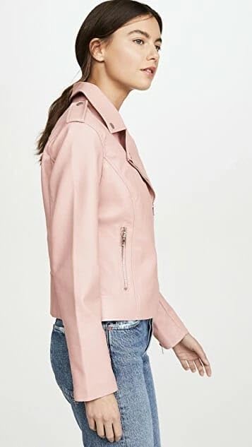 Image of Leather Jacket For Women Biker Black