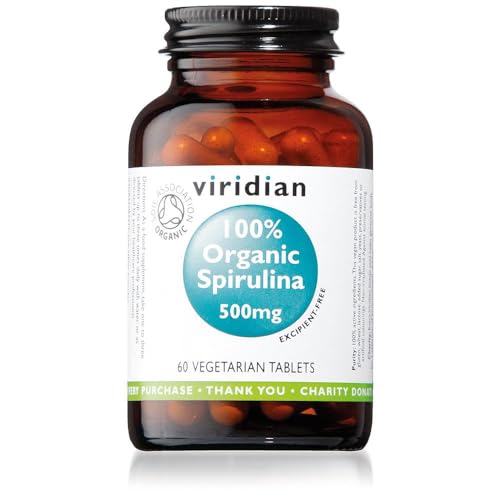 Viridian Spirulina 500mg 100% Organic, 60 tabletas