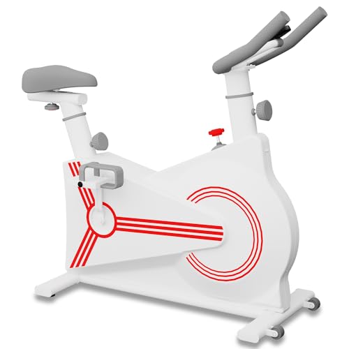 Image of Durafit PowerSpin Fitness Bike with 8Kg Flywheel, Adjustable Resistance, LCD Monitor and Heart Rate Sensor for Fitness Exercise Cycle for Home Gym-Workouts (White)