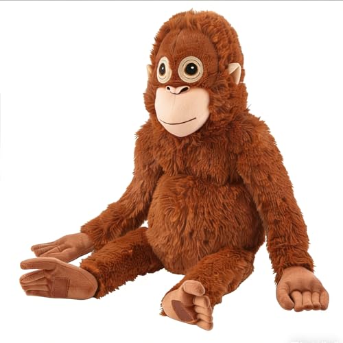 Genérico Macacão de peluche laranja 66 cm, boneco macio de desenhos animados para decoração infantil, quarto de menina, cama, almofada e acessório fotográfico da casa