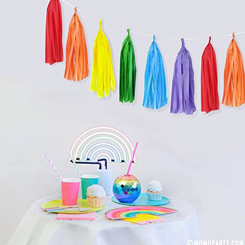 Rainbow Tassel Garland 30 Pcs, Tissue Paper Tassels Garland Banner For Party Birthday Wedding Decoration Baby Shower Table Decor #TOP3