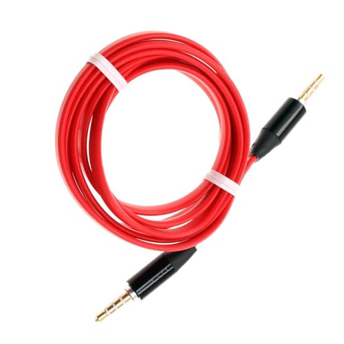 Cable Auxiliar 3.5mm plano rojo para auto y audio
