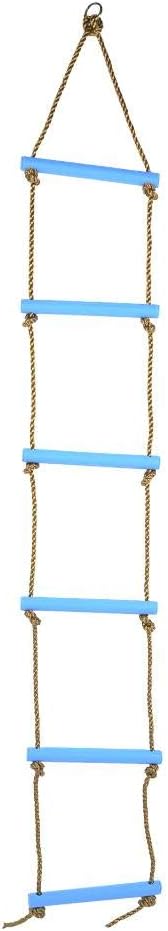 Climbing Rope Kids Kids Climbing Rope Ladder, Outdoor Plastic Six-Section Children Kids Rope Climbing Ladder Toy Exercise Equipment(Blue)