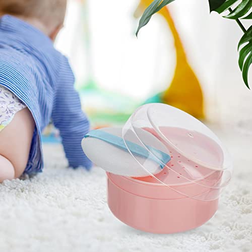 AMLESO Caixa dispensadora de talco de bebê, caixa de pó vazia com peneira para escritório em casa, r
