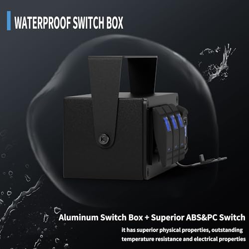 Image of Joinfworld 3 Gang Marine Rocker Switch Panel 12V Rocker Switch Box SPST ON /Off with Dual USB Outlet PD Type C & QC 3.0 Car USB Port and LED Voltmeter for Boat Marine Automotive Car Truck RV UTV