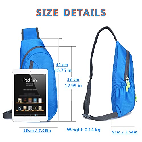 Outdoor Sling Crossbody Shoulder Chest Bag Pack Running Hiking Cycling Travel Backpack for Men Woman Teens Black - Image 2