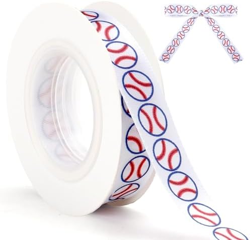 Amazon.com: Baseball Ribbon for Gift Wrapping White Satin Ribbon 5/8 ...
