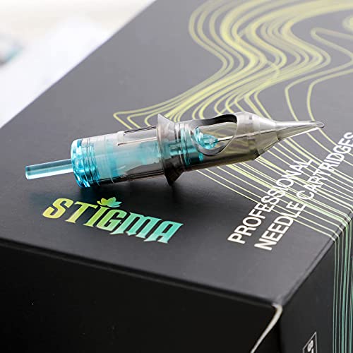 STIGMA Aquamarine Knight Tattoo Cartridge Needles 50pcs Assorted Sizes 0.35mm RL+RM (1203RL 1205RL 1207RL 1209RM 1215RM) Round Liner/Round Magnum EN02B-50KIT-X