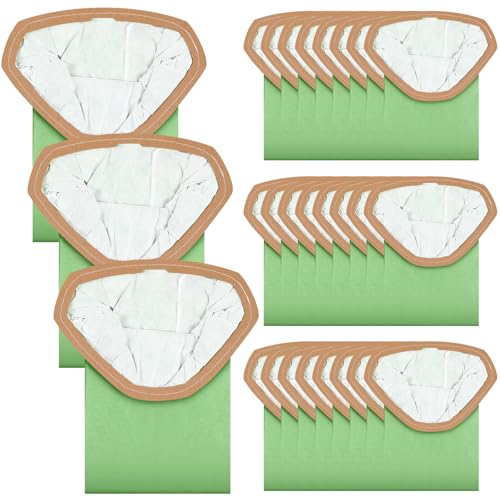 Image of Therwen 60 Pcs Micro Filter Bags Compatible with Proteam Backpack Vacuum Cleaner Filter Bags Replacement, Open Triangular Collar (6qt,107314)