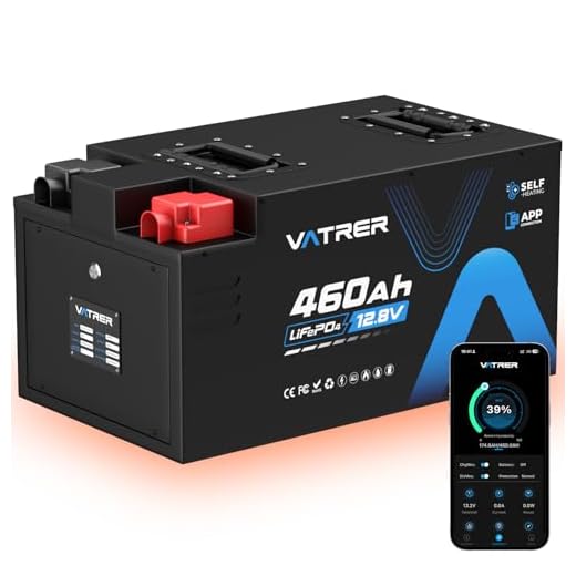 VATRER POWER 12.8V 460Ah Self-Heating LiFePO4 RV Battery, APP Monitoring, Built-in 300A BMS, Max. 3840W Load Power, 5880Wh Usable Energy, 5000+ Cycles Lithium Battery, Perfect for RV, Motorhomes
