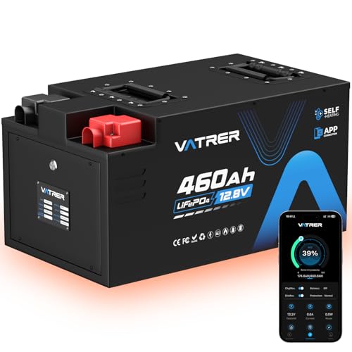 VATRER POWER 12.8V 460Ah Self-Heating LiFePO4 RV...