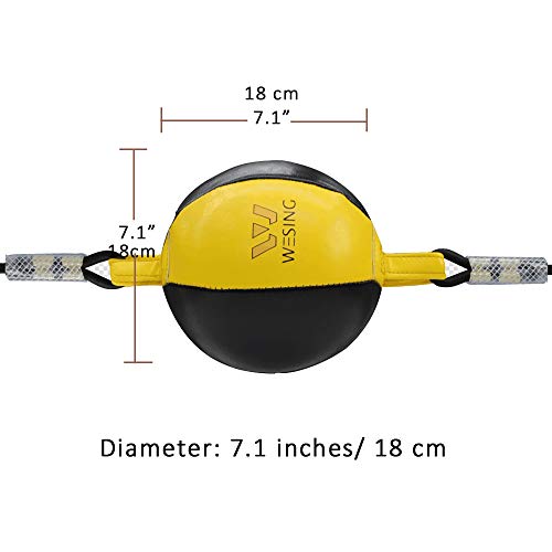 Weisheng Boxing Double End Speed Ball Leather Boxing Training Double-end Bags (Yellow)