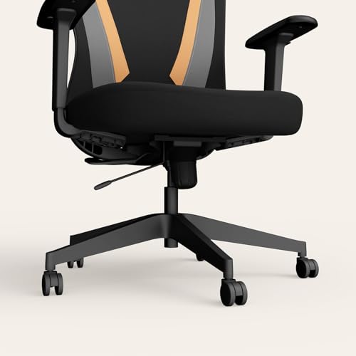 Image of Interio by Godrej Camo High Back Fabric Ergonomic Gaming Chair (Black Tan) 1-Year Warranty, 3D Armrest, Adjustable Lumbar and Height