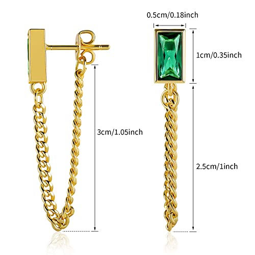 14K Gold Plated Chain Dangle Earrings，925 Sterling Silver Stud Earrings for woman4
