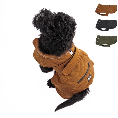 PAW WOW Fritz Dog Coat, Dog Jacket with Abdominal Protection and Velcro Fastening, Dog Jacket Winter for Small and Medium Dogs (Brown, M) PAW WOW Fritz Dog Coat, Dog Jacket with Abdominal Protection and Velcro Fastening, Dog Jacket Winter for Small and Medium Dogs (Brown, M)