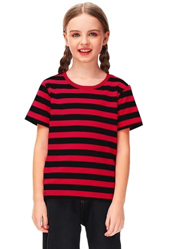 Image of Deerose Kids Striped Shirts Short Sleeve Boy Girls July 4th Patriotic Tee Top 3-14 Years