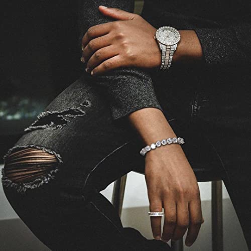 10MM Cubic Zirconia Tennis Bracelet 14K Gold Plated 5A+ Cubic Zirconia Iced Out Tennis Bracelet Spring buckle Bracelet For Men And Women - Image 5