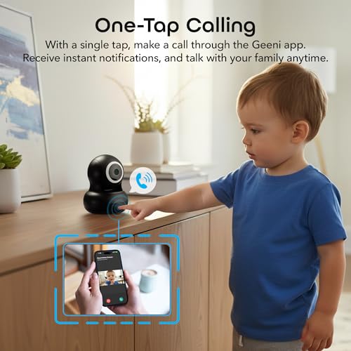 Image of Geeni Sentinel Smart 2K Indoor Security Camera with Auto-Tracking - Dual-Band 2.4GHz & 5GHz WiFi, 2K HD Video, App & Voice Control, Motion Detection, Black