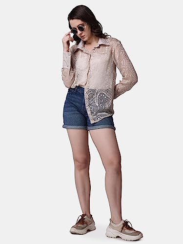 Image of POPWINGS Casual Printed Shirt for Women || Full Sleeves Comfortable Women Shirt for Summer || Regular-Fit Stylish Western Shirt for Women