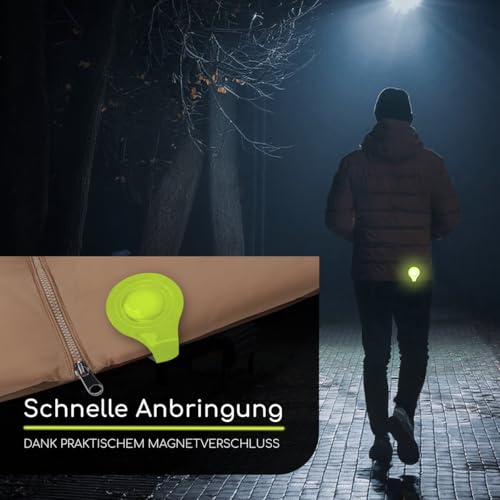 smartday Magnetische Reflektoren Gelb (4er Set) - Reflektoren Clip Anhänger für Kinder, Schulranzen, Kleidung, Kinderwagen & Hunde I Reflektor, Leuchtanhänger Hund