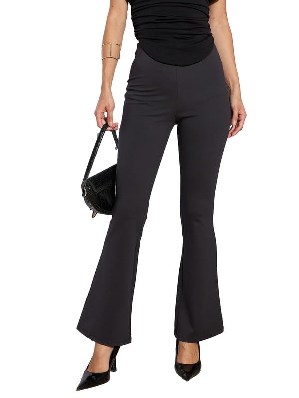 Black 4-Way Stretch Bell Bottom Pants