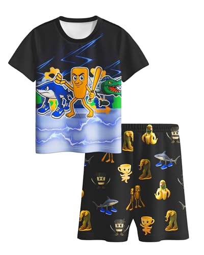Gaifully Brainrot Game Boys Short Pyjamas Set Sleepwear Short Sleeve Pjs 2-Piece Pajamas Nightwear Loungewear 5-12 Years