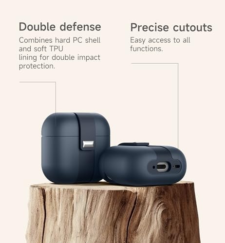 Image of SURITCH for AirPods 4 Case (2024), Magnetic Lock Bumper Cases Compatible with Airpods 4th Generation, Rugged Protective Cover with Stylish Hanging Lanyard Cases for Women Men, Navy