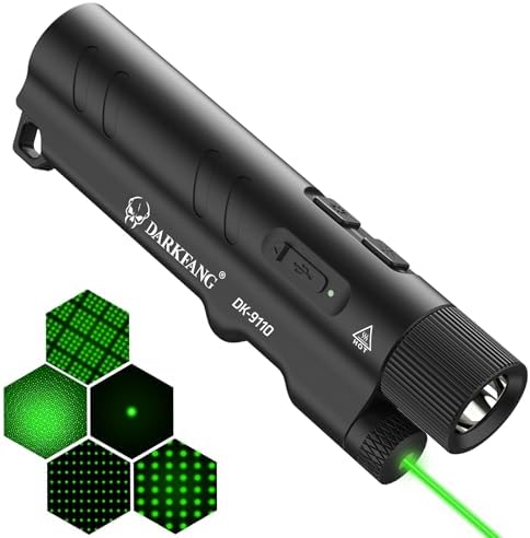 DARKFANG EDC Flashlight Laser Combo, Long Range Portable Flashlight for Hiking and Camping Outdoor