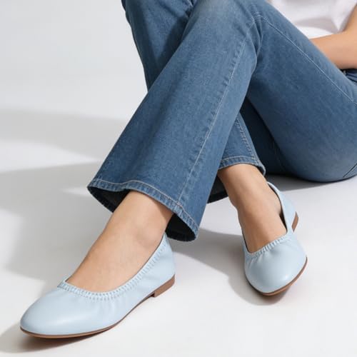 Image of LM Women's Ballet Flats Round Toe Slip On Flats Shoes Casual Dress Shoes Foldable Portable Travel Ballet Flat