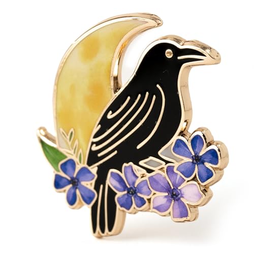 Raven Pin – Poe Pins, Gothic Jewelry, Spooky Accessory for Edgar Allan Poe Gifts & Literary Gifts Collectors