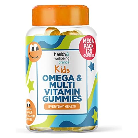 Kids Multivitamin Chewable Gummies - Contains Omega & 9 Essential Vitamins + Minerals, Vitamin C D A & B Vitamins - Children Orange Flavour - Pack of 120 Chewable Vitamins - by Club Vits Cover