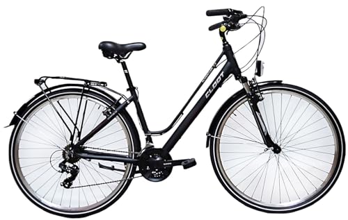 Bicicleta Hibrida Adventure 7.2 Cicloturismo Urbana 21 Velocidades Portaequipajes Cuadro Aluminio Ligero Sillin Ergonomico Suspensión Delantera Guardabarros Luces Caballete 28' Talla Unica 165 - 180cm