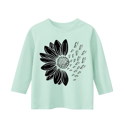 Girls Casual Tunic Tops Kids Printed Flowers Long Sleeve Round Neck Loose Pullover Blouse T-Shirt Tee3