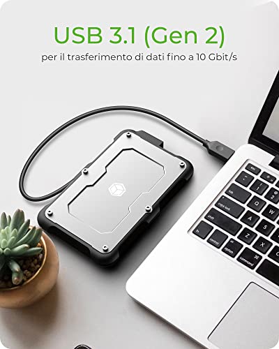 ICY BOX Alloggiamento esterno USB-C per HDD/SSD da...
