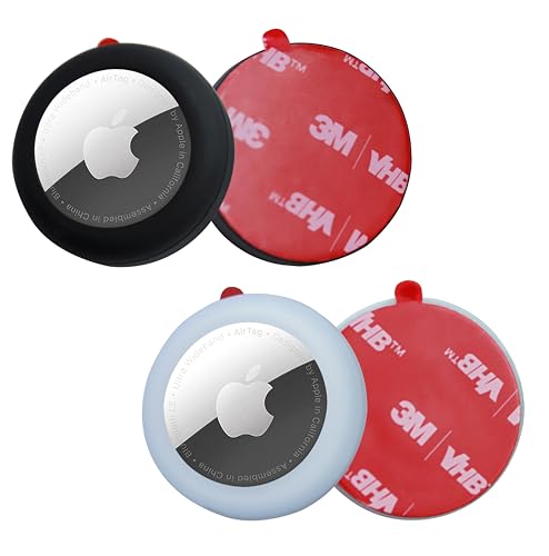 Coque AirTag en silicone adhésif 3M pour bagages et vélo - Lot de 4