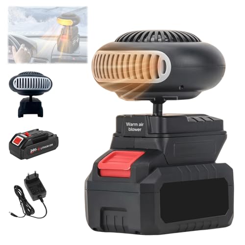 Auto Heizung mit Akku, 2026 New mini heizlüfter akku mit Kippschutz, 1500...