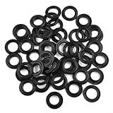 Rackumic Occhiello regolabile in resina a pressione manuale, interno 15 mm, esterno 28 mm, in plastica, per teloni, tende, striscioni, fai da te (50 pezzi, nero)