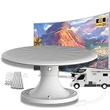 DVB-T2 Antenne Wohnmobil, 360° Omnidirektionale TV Antenne für Wohnwagen & Camping, DVB-T2 HD Außenantenne/Dachantenne, UHF VHF, für Fernseher, Schwarz, 10m Koaxialkabel