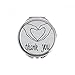 Black Heart Shaped Personalized Gesture Hand Compact Mirror Round Portable Pocket Glass
