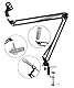 RockJam MS050 Microphone Stand Microphone Scissor Arm Stand Compact Mic Stand made of Durable Steel