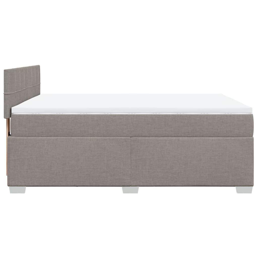 vidaXL Łóżko kontynentalne z materacem, taupe, tkanina, 140x190 cm