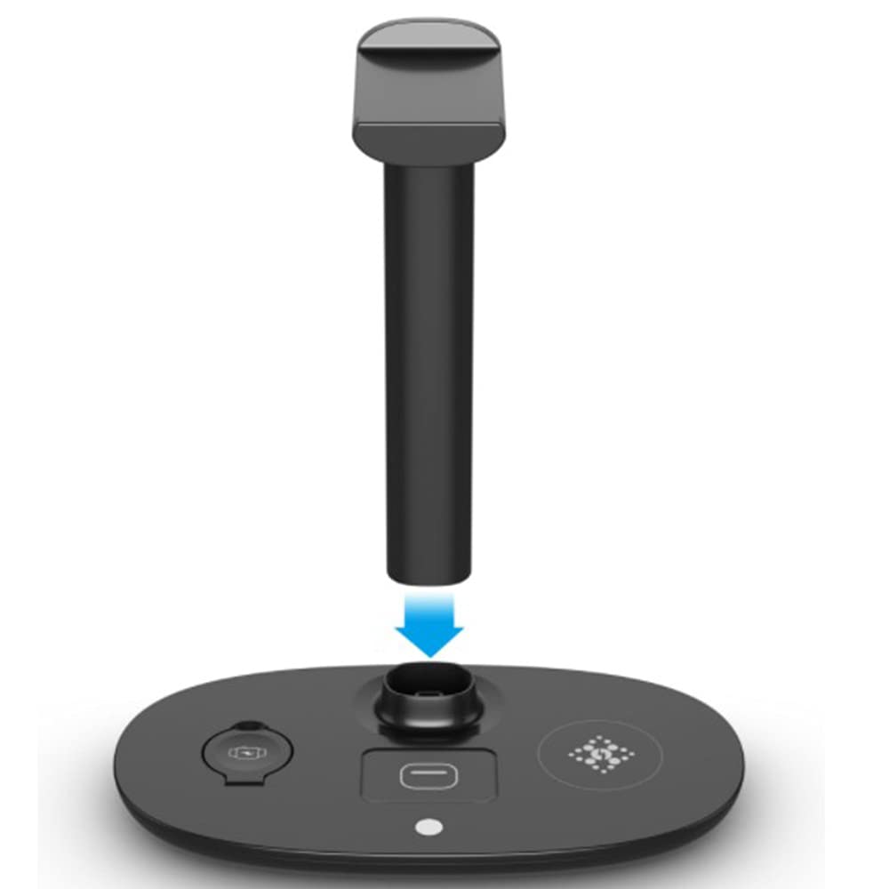 Vklopdsh pour /12 Pro Chargeur 4 en 1 Support de Casque à de Charge pour Watch/ (Noir)