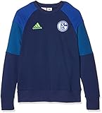 Aufgeprägte NadelStripes adidas Kinder Schalke 04 Sweatshirt, Dark Blue/Bold Blue, 152
