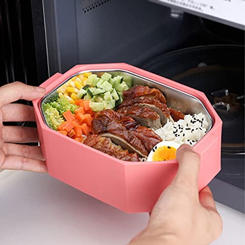 Fiambrera Saludable de Acero Inoxidable con Doble Capa Aislante, Tipo bento Multifuncional para Adultos (Verde).