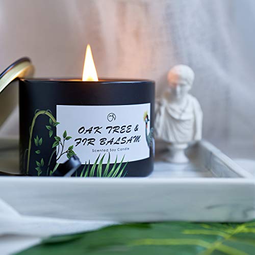 Chloefu Lan Christmas Festival Candle, Oak Tree & Fir Balsam Scented Candle, Smoky Cedarwood Oakmoss, Large Luxury Soy Candle, Highly Scented, 90 Hours Long Burning, 12.4 Oz Wood Wicked Candles #TOP2