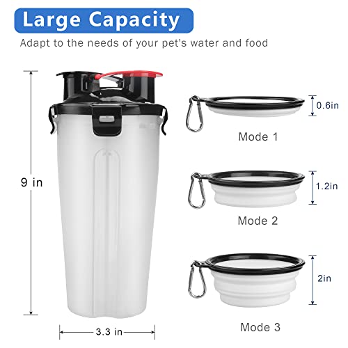 Upsky Dog Travel Water Bottle Bowl Collapsible Dog Bowls, 2 In 1 Pet Food Container, Portable Dog Bowls Water Bottle For Walking Hiking Travelling #TOP3
